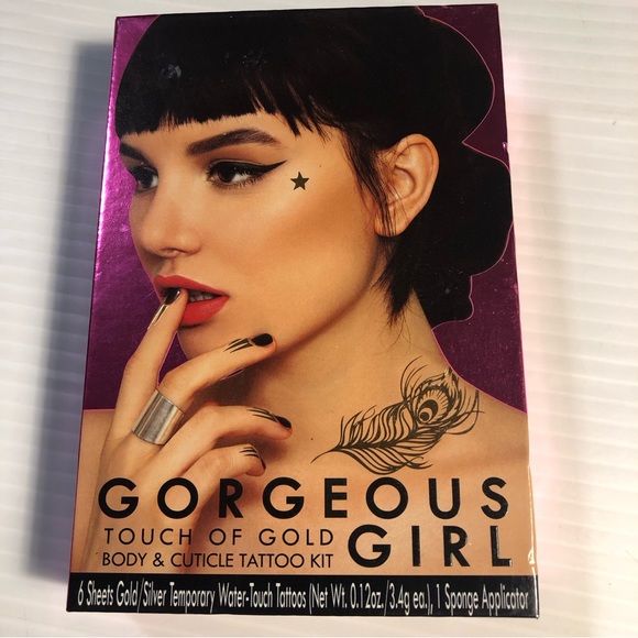 NWOT Gold & Silver Temporary Tattoo Kit - Picture 10 of 13
